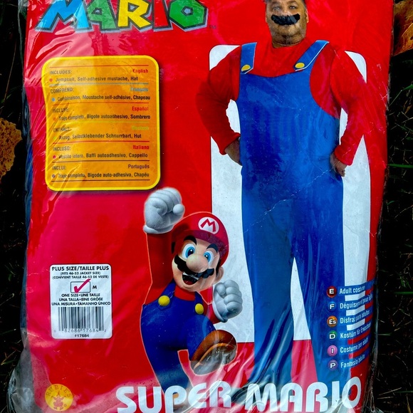 Super Mario-Mens Plus size Blue & Red Rubie’s Halloween Costume - Picture 2 of 3